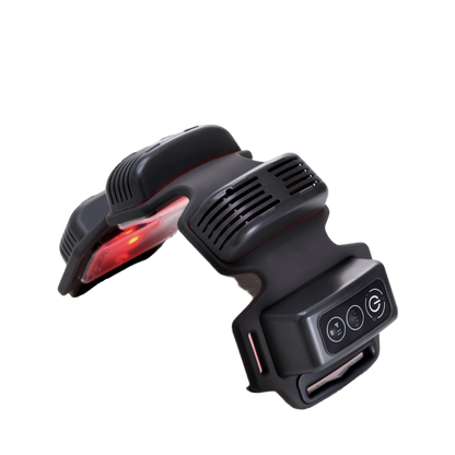 FlexBeam red light therapy device with wearable band on white background